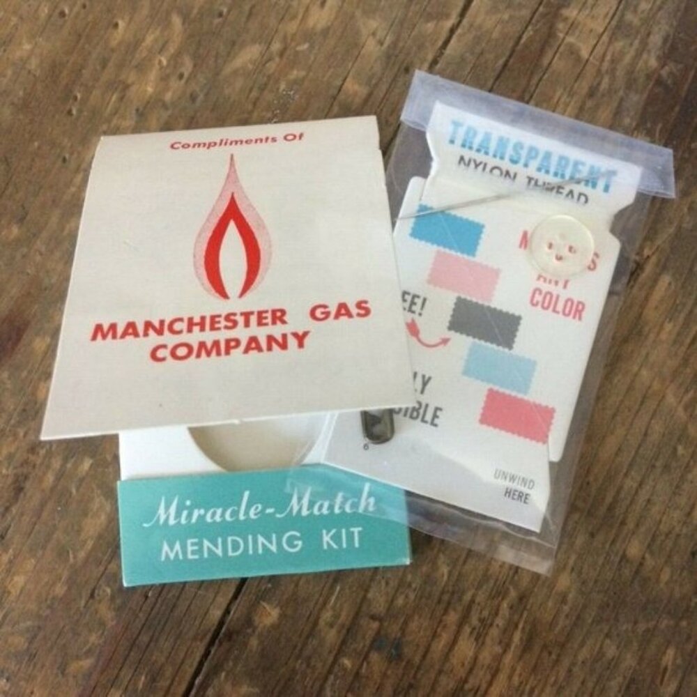 Vintage Manchester Gas Company Advertising Miracle Match Mending Kit